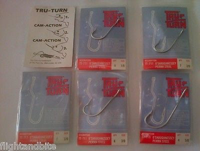cam action fishing hook TRU TURN O'SHAUGHNESSY PERMA STEEL HOOKS