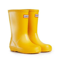 HUNTER FIRST KIDS WELLINGTON BOOTS - NAVY / FUSCHIA / GREEN - CHILDS UK 4-1