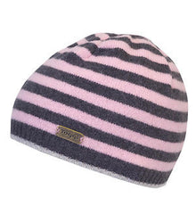 TOGGI ALON PURE WOOL STRIPED BEANIE HAT : - NAVY -  FIG - SLATE